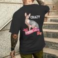 Crazy Sphynx Lady Sphinx Cat Lovers Raza Gato Gato Camiseta Hombre Estampado Espalda Regalos para él