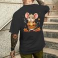 Cute Mouse With Autumn Graphic T-Shirt mit Rückendruck Geschenke für Ihn