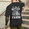 De Regalo Life Is Better On The Farm Farmer Camiseta Hombre Estampado Espalda Regalos para él