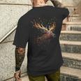 Deer Animal Motif Elk Forest Animal Print Deer T-Shirt mit Rückendruck Geschenke für Ihn