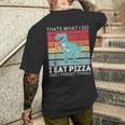 Dinosaurio Retro Con Texto En Inglés Thats What I Do I Eat Pizza And Forget Things Camiseta Hombre Estampado Espalda Regalos para él