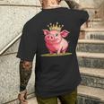 Divertido Cerdo Con Corona Para Los Amantes Del Reino Y Los Cerditos Camiseta Hombre Estampado Espalda Regalos para él
