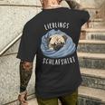 Dog Official Favourite Sleep Pug T-Shirt mit Rückendruck Geschenke für Ihn