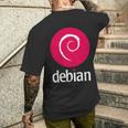 Double-Sided Debian Linux Software Of The Dedicated Community T-Shirt mit Rückendruck Geschenke für Ihn