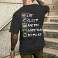 Eat Sleep Anime Gaming Repeat Japan Kawaii Manga Anime Men's T-shirt Back Print Gifts for Him