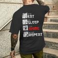 Eat Sleep Anime Repeat Manga Anime Manga Japan Outfit T-Shirt mit Rückendruck Geschenke für Ihn