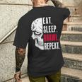 Eat Sleep Brawl Repeat ideo Game T-Shirt mit Rückendruck Geschenke für Ihn