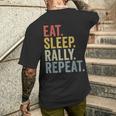 Eat Sleep Rally Repeat Rally Driving T-Shirt mit Rückendruck Geschenke für Ihn