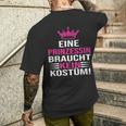 Eine Prinzessin Braucht Kein Kostü T-Shirt mit Rückendruck Geschenke für Ihn