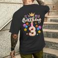 Es Mi Rosquilla De 3 Años Feliz Niña De 3 Años Camiseta Hombre Estampado Espalda Regalos para él