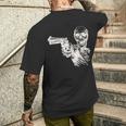 Esqueleto Fresco Con Pistola Camiseta Hombre Estampado Espalda Regalos para él