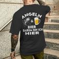 Fisch&Bier Darum Bin Ich Hier Angler T-Shirt mit Rückendruck Geschenke für Ihn