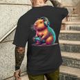 Capybara Gamerideo Games Lovers Capybara T-Shirt mit Rückendruck Geschenke für Ihn