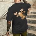 With Cartoon I Elk Wild Animal Motif T-Shirt mit Rückendruck Geschenke für Ihn