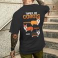 Corgi Types Untoasted Toasted Burnt Cute Puppy Corgis Men's T-shirt Back Print Gifts for Him