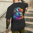 Gorilla Vr Playing Tag Boys Adult Gorilla Vr Gamer Men's T-shirt Back Print Gifts for Him