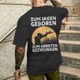 Hunter Zum Jagen Geboren S T-Shirt mit Rückendruck Geschenke für Ihn