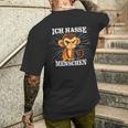 Monkey Meme Based I Hate People Saying T-Shirt mit Rückendruck Geschenke für Ihn