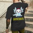 Gamesalotl Gamesolotl Gamer Gaming Axolotl Playsalotl T-Shirt mit Rückendruck Geschenke für Ihn