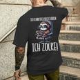 Gaming Ich Kann Dich Nicht Hören Ich Zocke Faultier T-Shirt mit Rückendruck Geschenke für Ihn