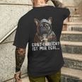 Ganz Ehrlich Ist Mir Egal French Bulldog Slogan T-Shirt mit Rückendruck Geschenke für Ihn