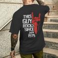 Geburtstag Jubiläum Geschenke By Elevenz Adulto Negro Manga Corta Pequeño Regular 50º Cumpleaños Nacido Julio Rockt Desde 1975 Música Rock N Roll Y Heavy Metal Camiseta Hombre Estampado Espalda Regalos para él