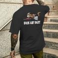 Goat Bock On Dart Game Dart Player T-Shirt mit Rückendruck Geschenke für Ihn