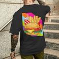 Hamburger Cheeseburger Burger Fritten Pommes Frites T-Shirt mit Rückendruck Geschenke für Ihn
