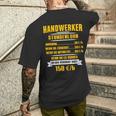 Handwerker Hourly Sale T-Shirt mit Rückendruck Geschenke für Ihn