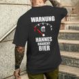 Hannes Nameorname Spruch Bier Biertrinker T-Shirt mit Rückendruck Geschenke für Ihn