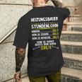 Heating Builder Hourly Wage Sanitary Mechanic Work T-Shirt mit Rückendruck Geschenke für Ihn