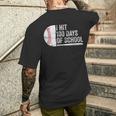 I Hit 100 Days Of School Baseball 100Th Day Of School Boys Men's T-shirt Back Print Gifts for Him
