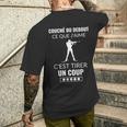 Humour Biathlon Sport D'hiver Cadeau Blague Skieur Montagne T-shirt imprimé au dos Cadeaux pour lui
