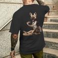 Hund Isst Pizza Afrikanischer Wildhund T-Shirt mit Rückendruck Geschenke für Ihn