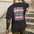 Ich Bin Dieerrückte Patentanteor Der Dich Alle Gewarnt T-Shirt mit Rückendruck Geschenke für Ihn