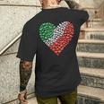 Italy Flag Heart Of Passion For Italy T-Shirt mit Rückendruck Geschenke für Ihn