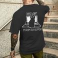 Katze Mach Dir Keine Sorgen Ich Kommeom Technischen Support T-Shirt mit Rückendruck Geschenke für Ihn