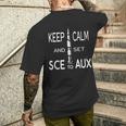 Keep Calm And Set Sce With Saturn For Rocket Science On Aux T-Shirt mit Rückendruck Geschenke für Ihn