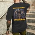 Kiss Your Homies Goodnight Cringe Hard Skeleton Meme T-Shirt mit Rückendruck Geschenke für Ihn