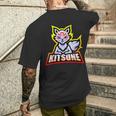 Kitsune Máscara Con Logotipo De Fox De 9 Colas Camiseta Hombre Estampado Espalda Regalos para él