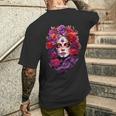 La Catrina Cool Dia De Muertos Day Of The Dead T-Shirt mit Rückendruck Geschenke für Ihn