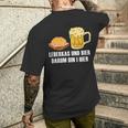 Leberkas Und Bier Darum Bin I Hier Leberkäse Sauf Slogan T-Shirt mit Rückendruck Geschenke für Ihn