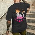 Lesbian Astrology Cat Moon Phases Lesbian Flag T-Shirt mit Rückendruck Geschenke für Ihn