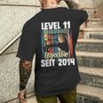 Level 11 Years Birthday Boy Gamer Since 2014 T-Shirt mit Rückendruck Geschenke für Ihn