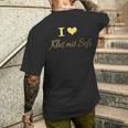 I Love Klos With Sauce Franken Dumplings Upper Franken Heart T-Shirt mit Rückendruck Geschenke für Ihn