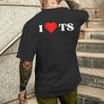 I Love Ts I Heart Ts Y2k Aesthetic Red Heart Camiseta Hombre Estampado Espalda Regalos para él