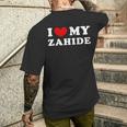 I Love My Zahide Ich Liebe Meinen Zahide T-Shirt mit Rückendruck Geschenke für Ihn