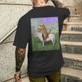 Meowdy Meme Cat And Pony T-Shirt mit Rückendruck Geschenke für Ihn