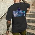 Mermaid Security Dad Mermaid Family Mermaid Squad T-Shirt mit Rückendruck Geschenke für Ihn