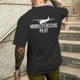 Model Aeroplane Pilot Model Flying Pilot T-Shirt mit Rückendruck Geschenke für Ihn